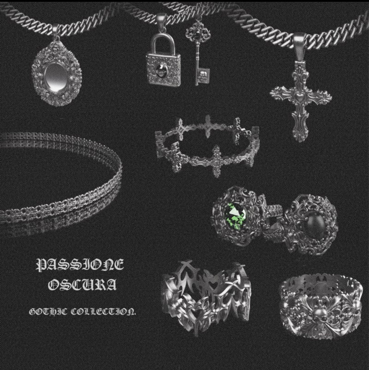 Passione Oscura Gothic Collection Fashion Jewelry by Yordy.