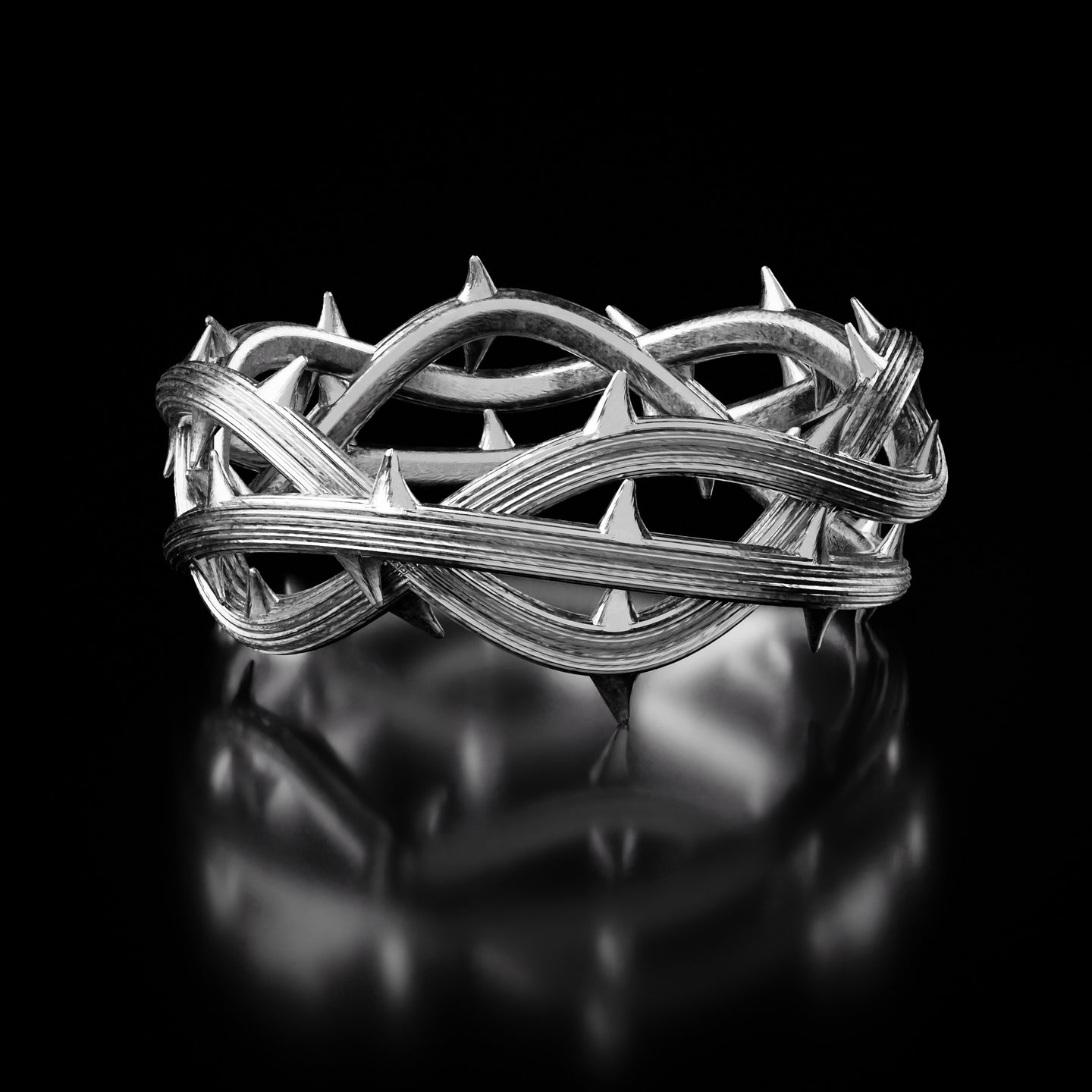 Silver Barbwire Ring