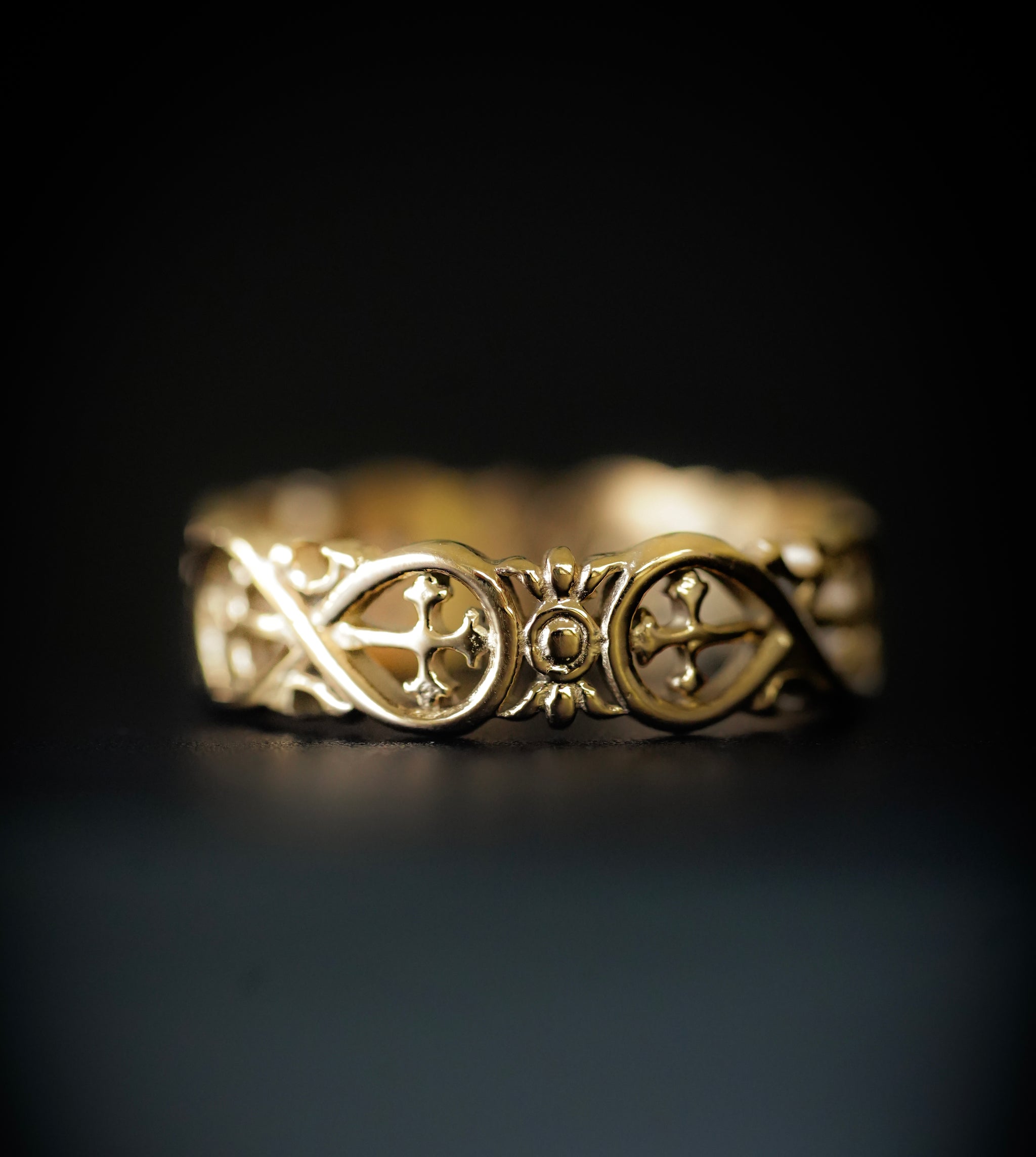 Gold Infinite Crosses Ring - Fashion Jewelry by Yordy.