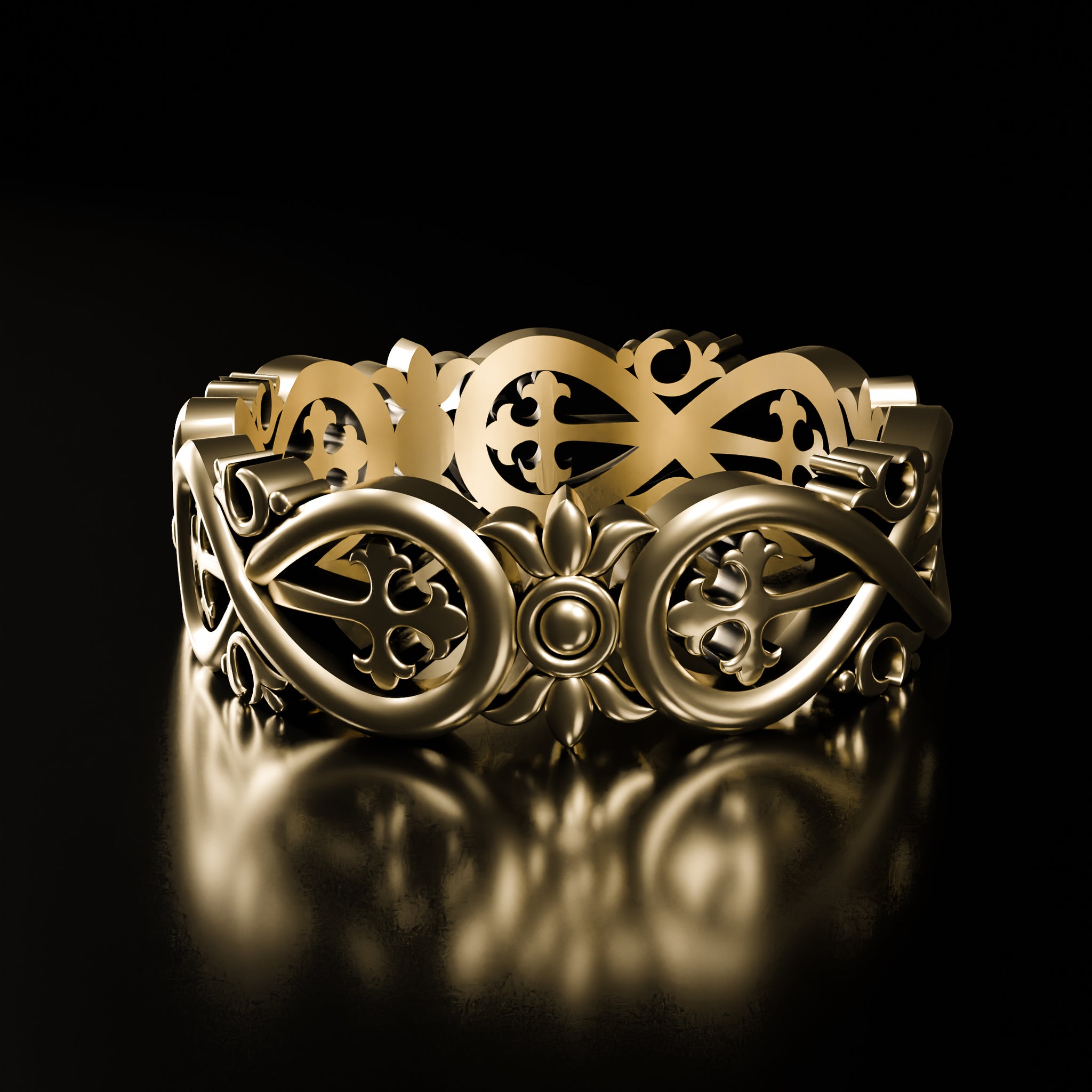 Gold Infinite Crosses Ring - Fashion Jewelry by Yordy.