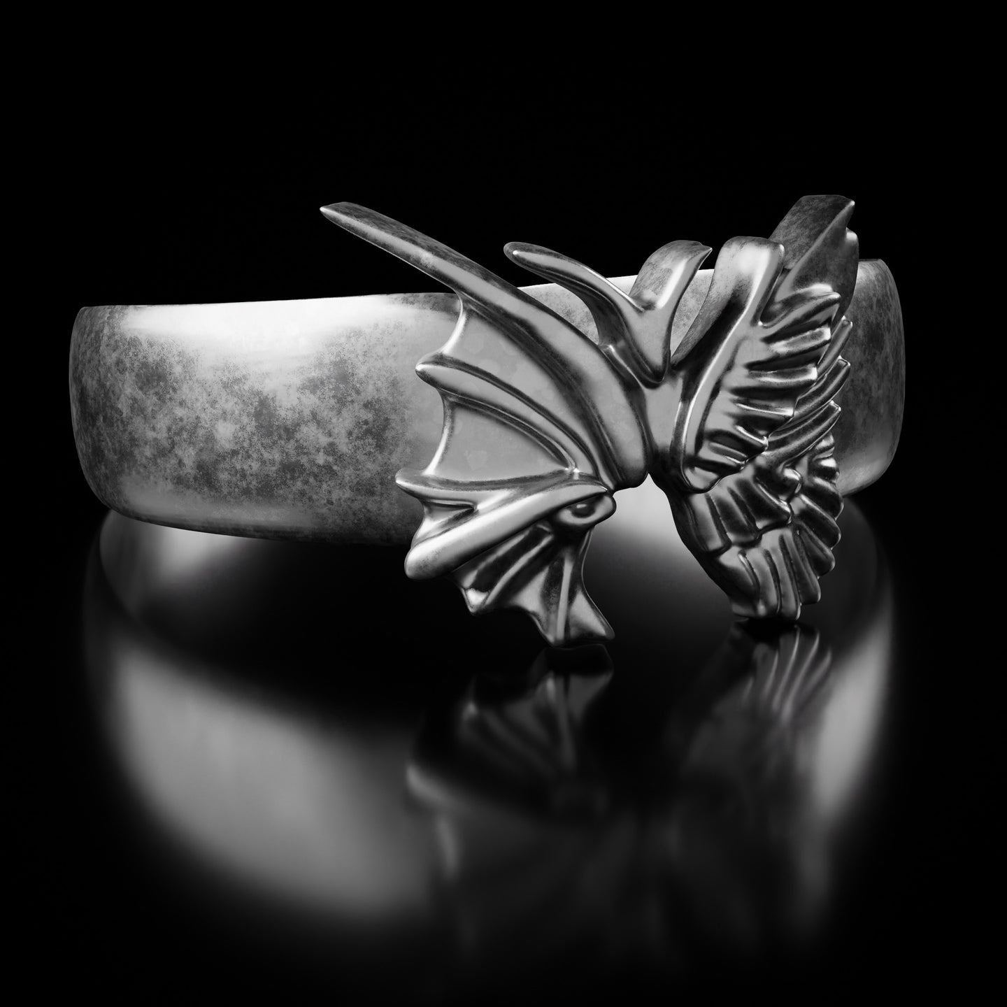 Silver Butterfly Angel Ring