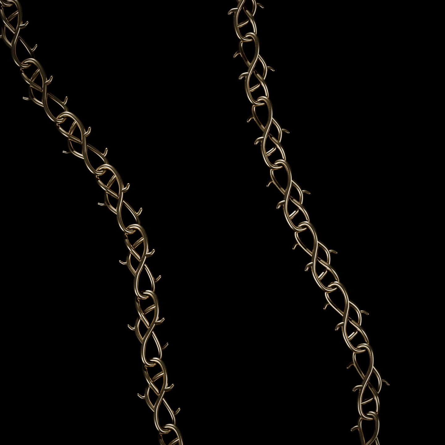 Gold Barbwire Chain - Fashion Jewelry by Yordy.
