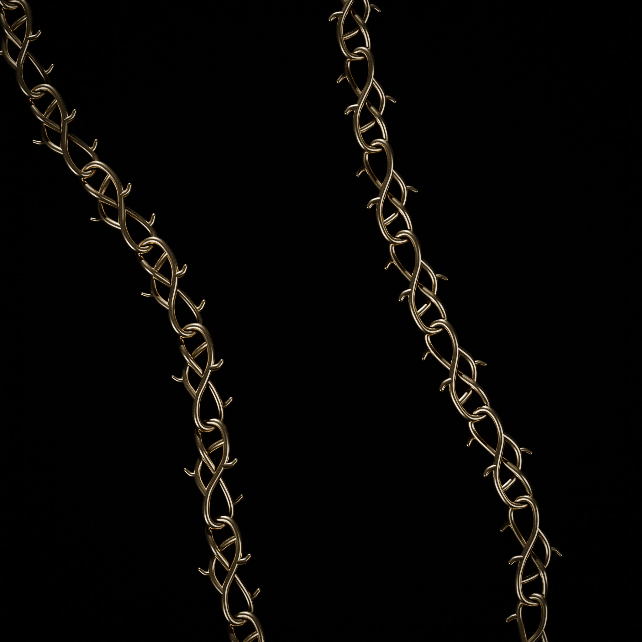 Gold Barbwire Chain - Fashion Jewelry by Yordy.