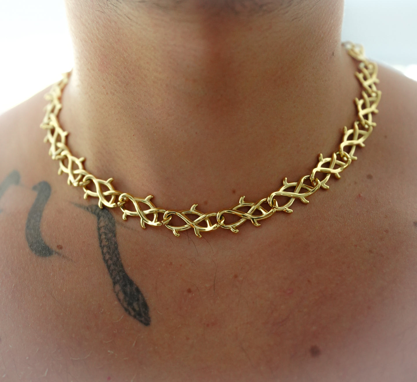 Gold Barbwire Chain - Fashion Jewelry by Yordy.