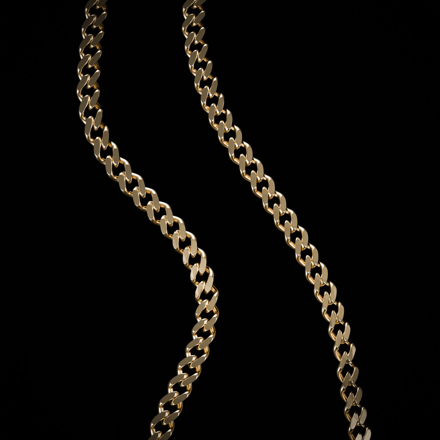 Gold Curb Chain | 4mm - Fashion Jewelry by Yordy.