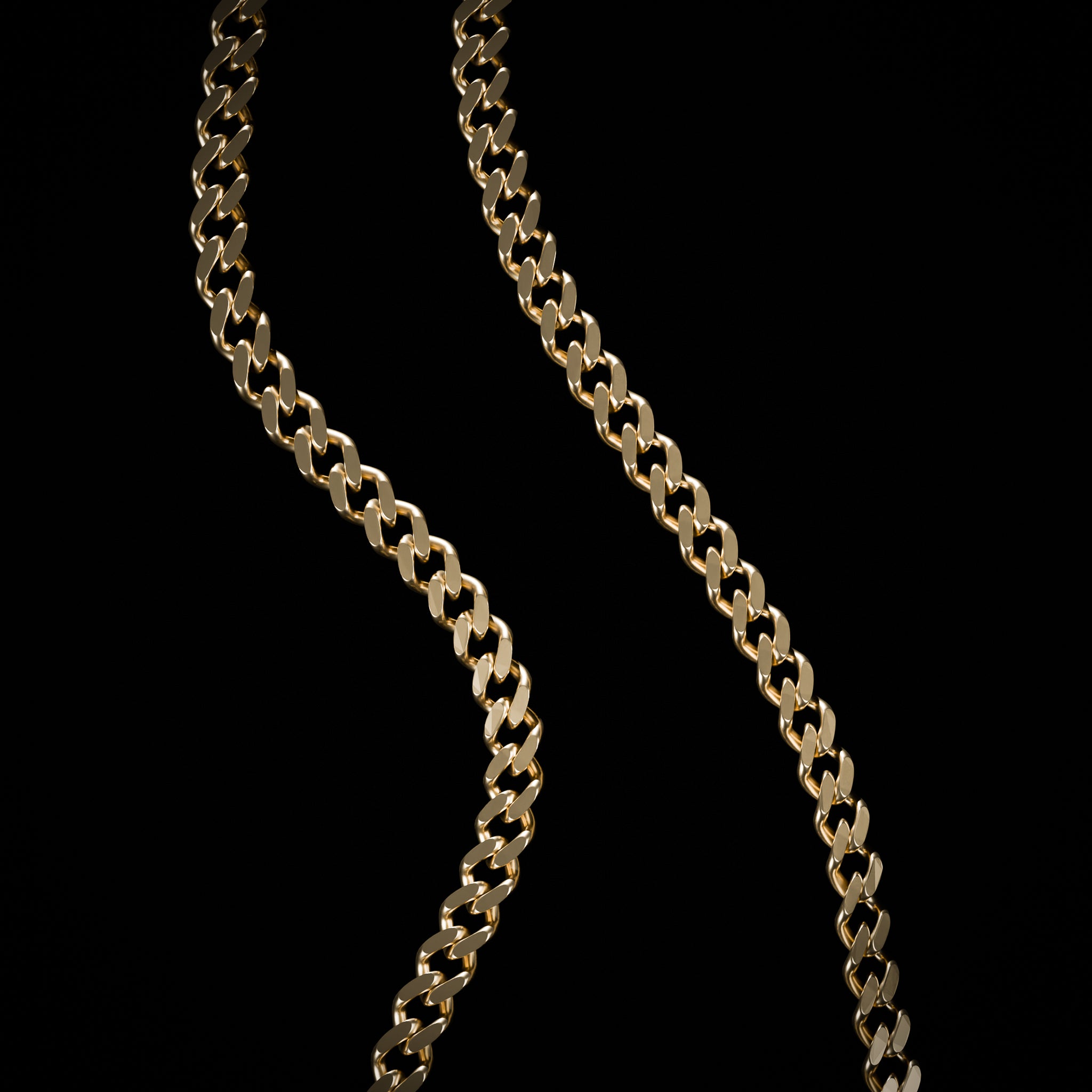 Gold Curb Chain | 4mm - Fashion Jewelry by Yordy.