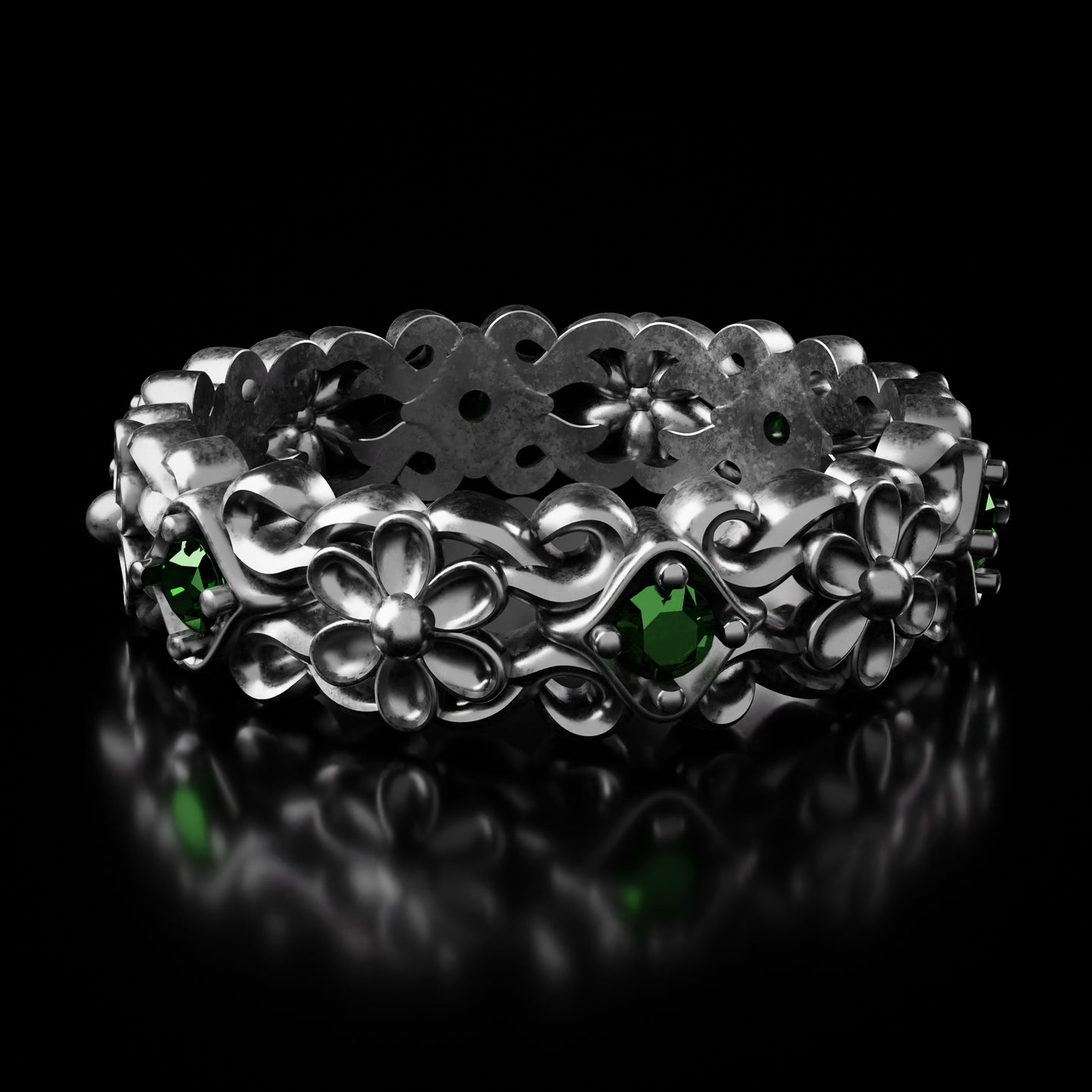 Silver Flower Jewels Ring - Fashion Jewelry by Yordy.