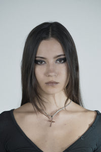 CZ Stones Cross Necklace - Fashion Jewelry by Yordy.