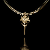 Gold Evil Heartbreak Necklace - Fashion Jewelry by Yordy.