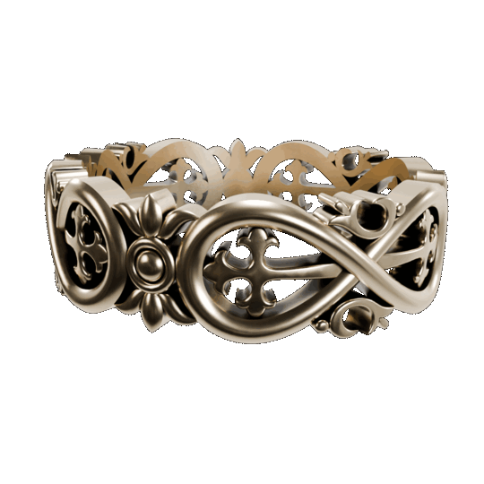Gold Infinite Crosses Ring