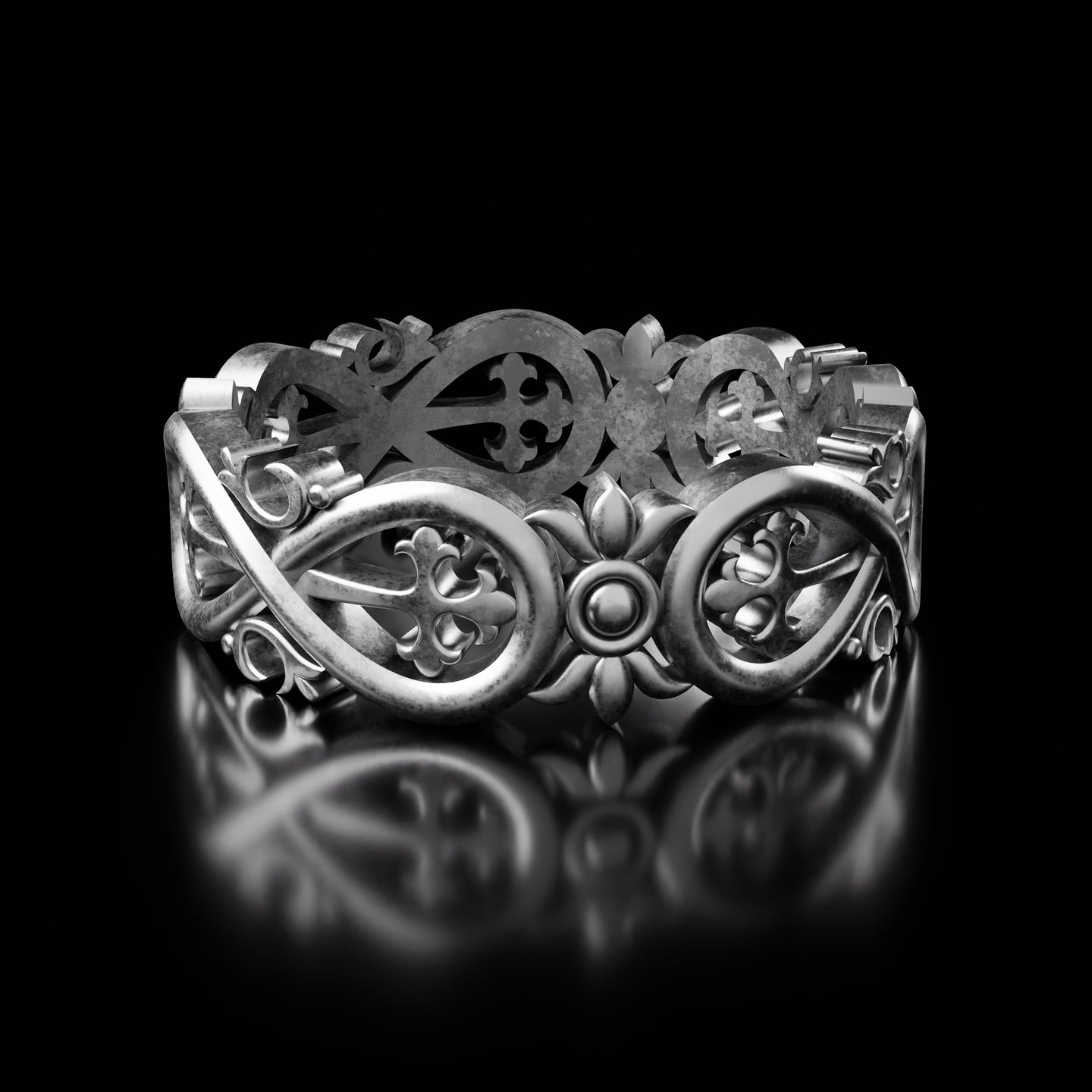 Silver Infinite Crosses Ring - Fashion Jewelry by Yordy.