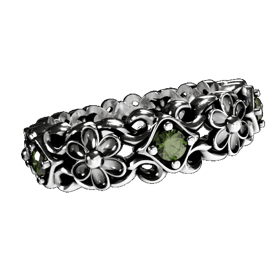 Silver Flower Jewels Ring