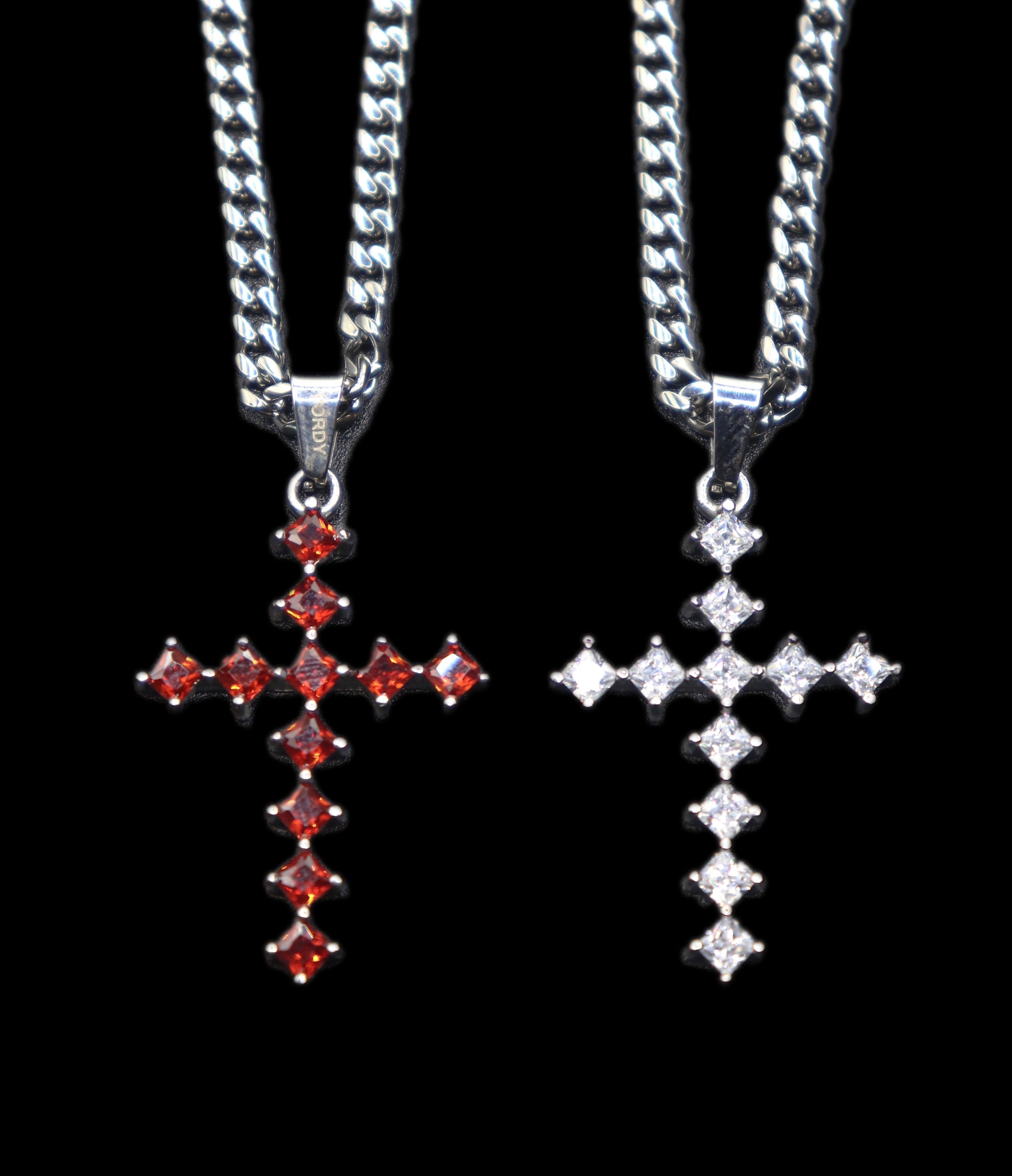 CZ Stones Cross Necklace - Fashion Jewelry by Yordy.