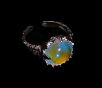 Silver Iridescent Moon Ring - Fashion Jewelry by Yordy.