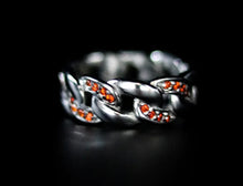 Load image into Gallery viewer, Red Stones Curb Ring - Fashion Jewelry by Yordy.