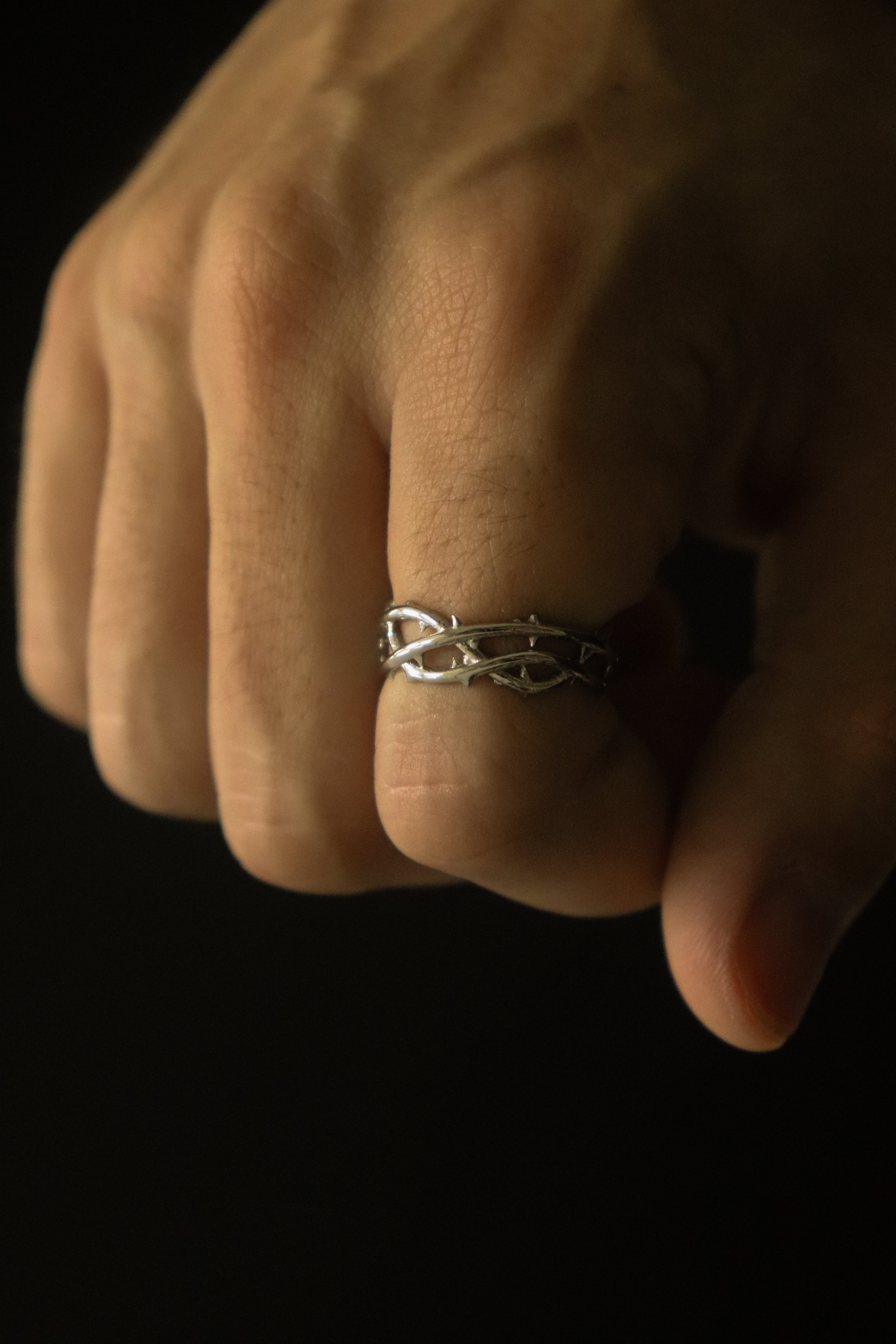 YORDY Silver Barbwire Ring