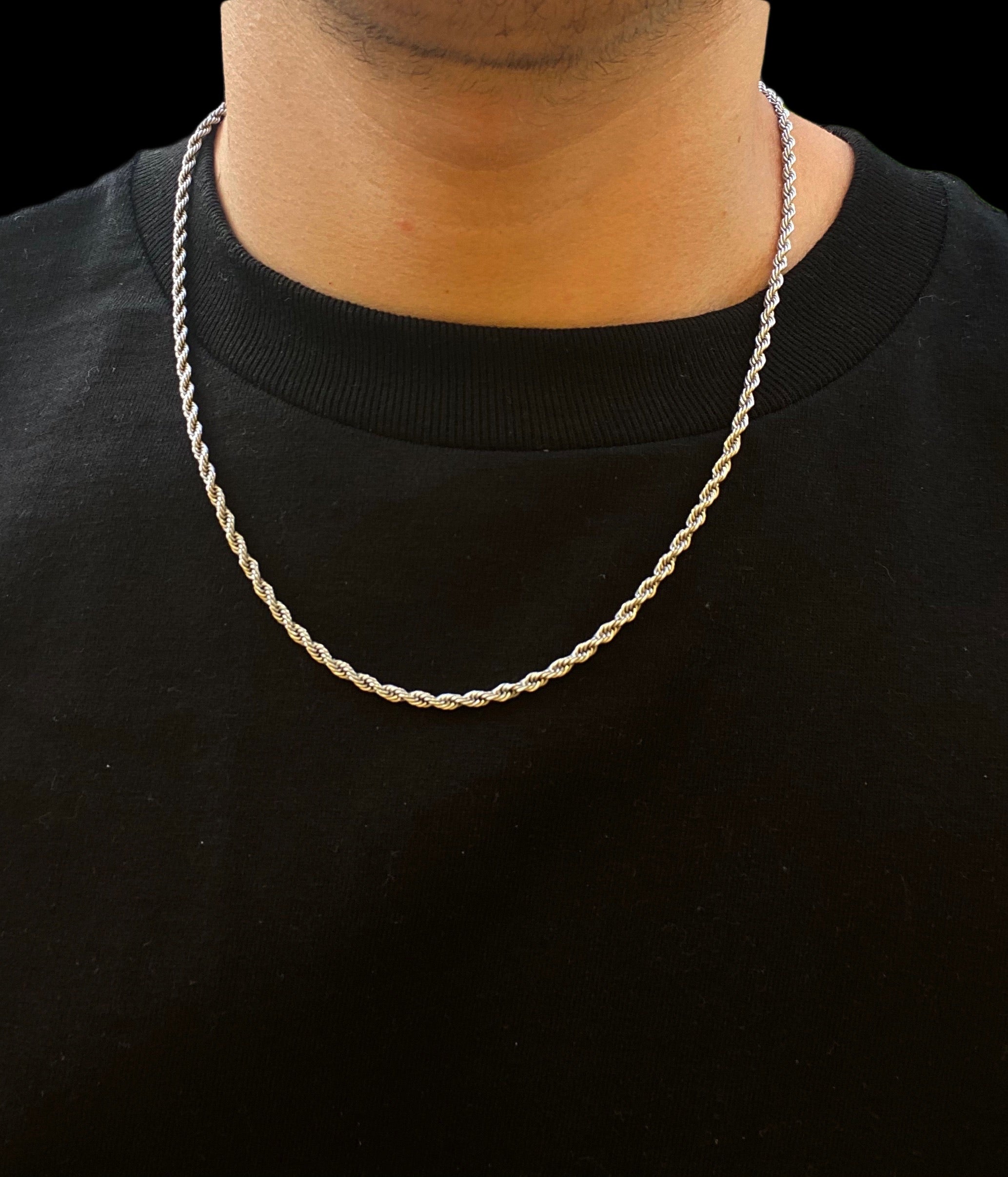 Silver Rope Chain 3mm Fashion Jewelry by Yordy