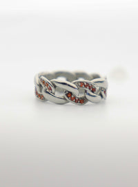 Red Stones Curb Ring - Fashion Jewelry by Yordy.