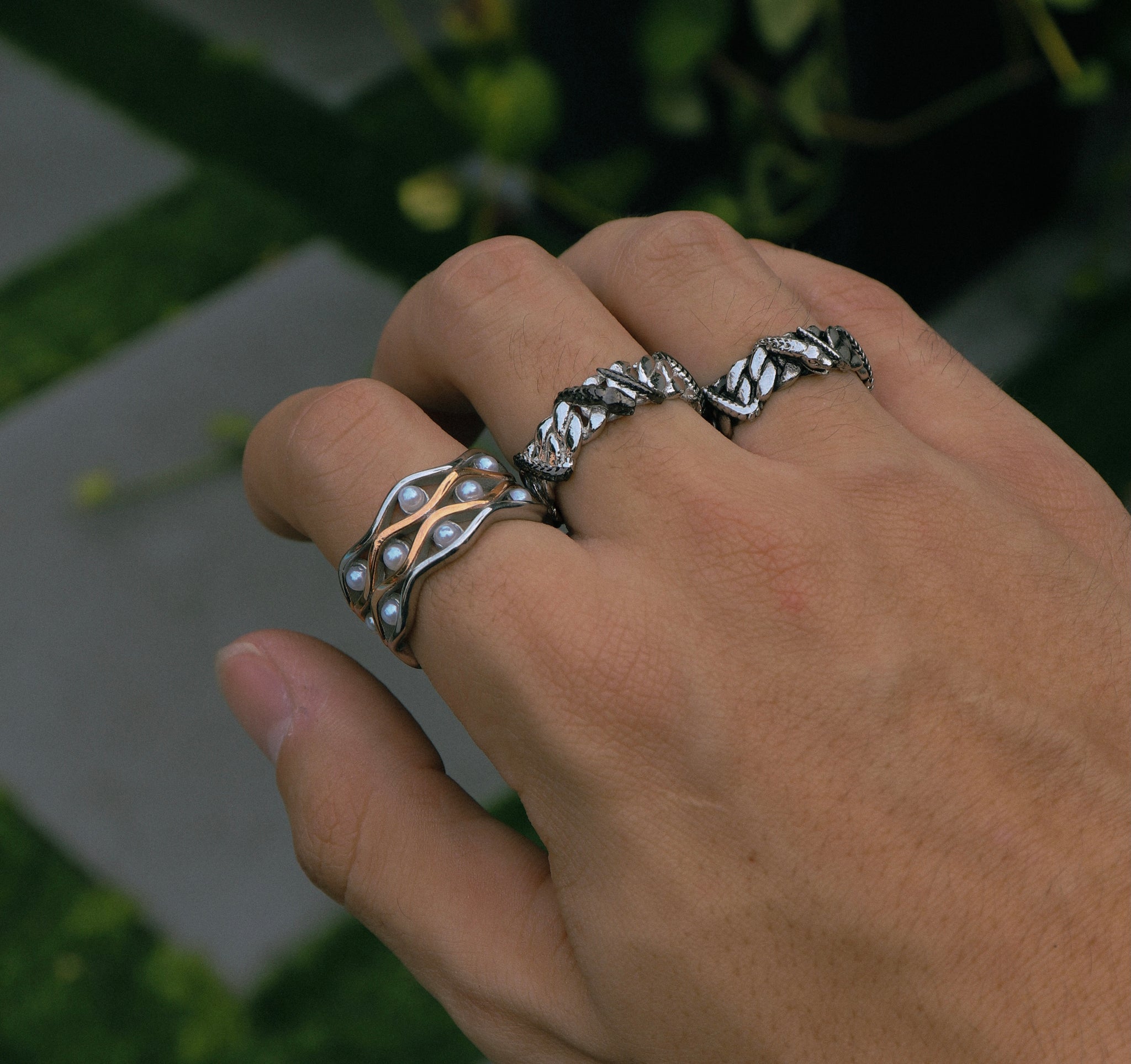 Silver Pearl Illusion Ring - Fashion Jewelry by Yordy.