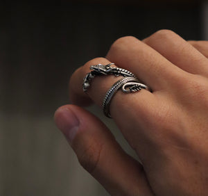 Silver Raging Dragon Ring - Fashion Jewelry by Yordy.