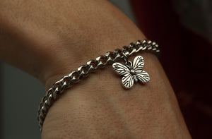 Silver Curb Bracelet 6mm - Fashion Jewelry by Yordy.
