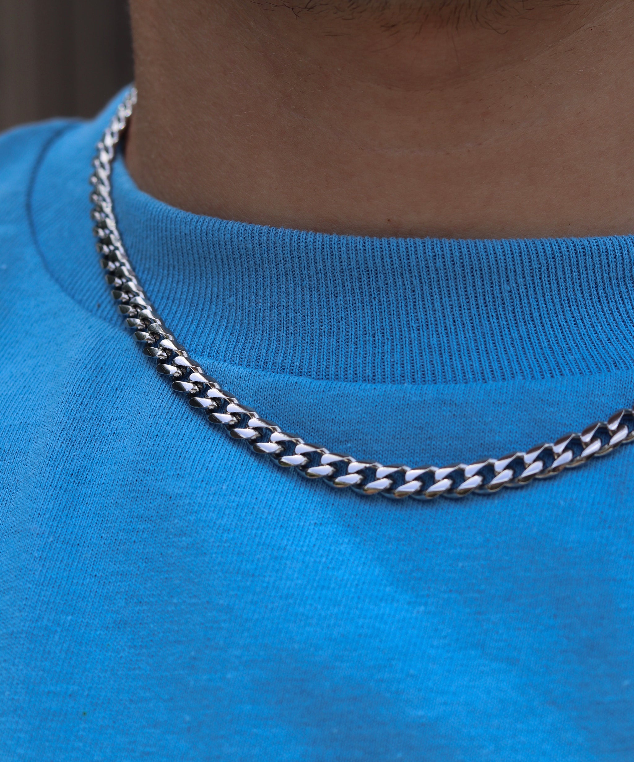Silver Curb Chain 6mm - Fashion Jewelry by Yordy.