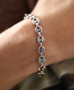 Silver Coffee Bean Bracelet - Fashion Jewelry by Yordy.