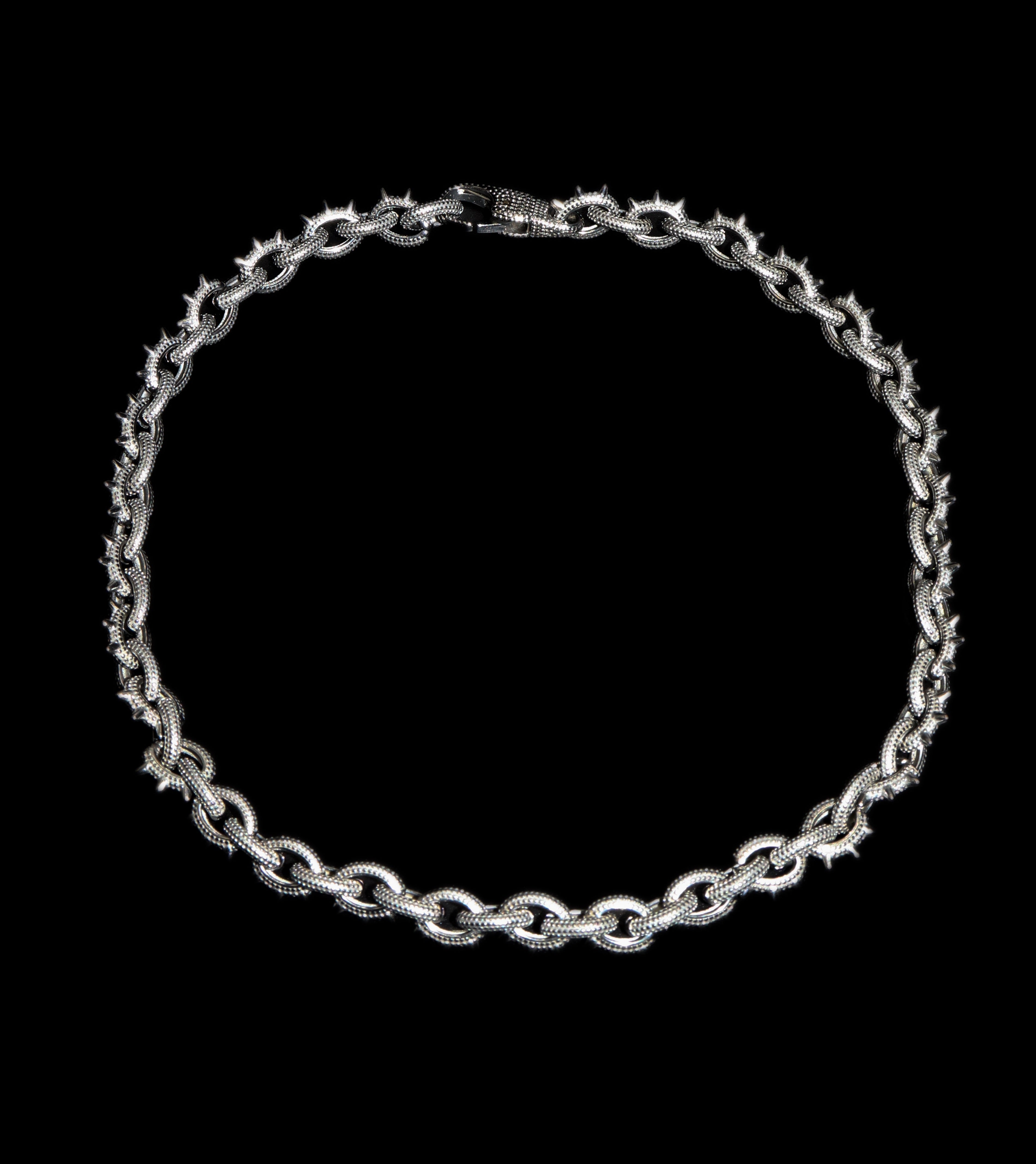 Silver Spikes Necklace – YORDY | Luxury Fashion Jewelry