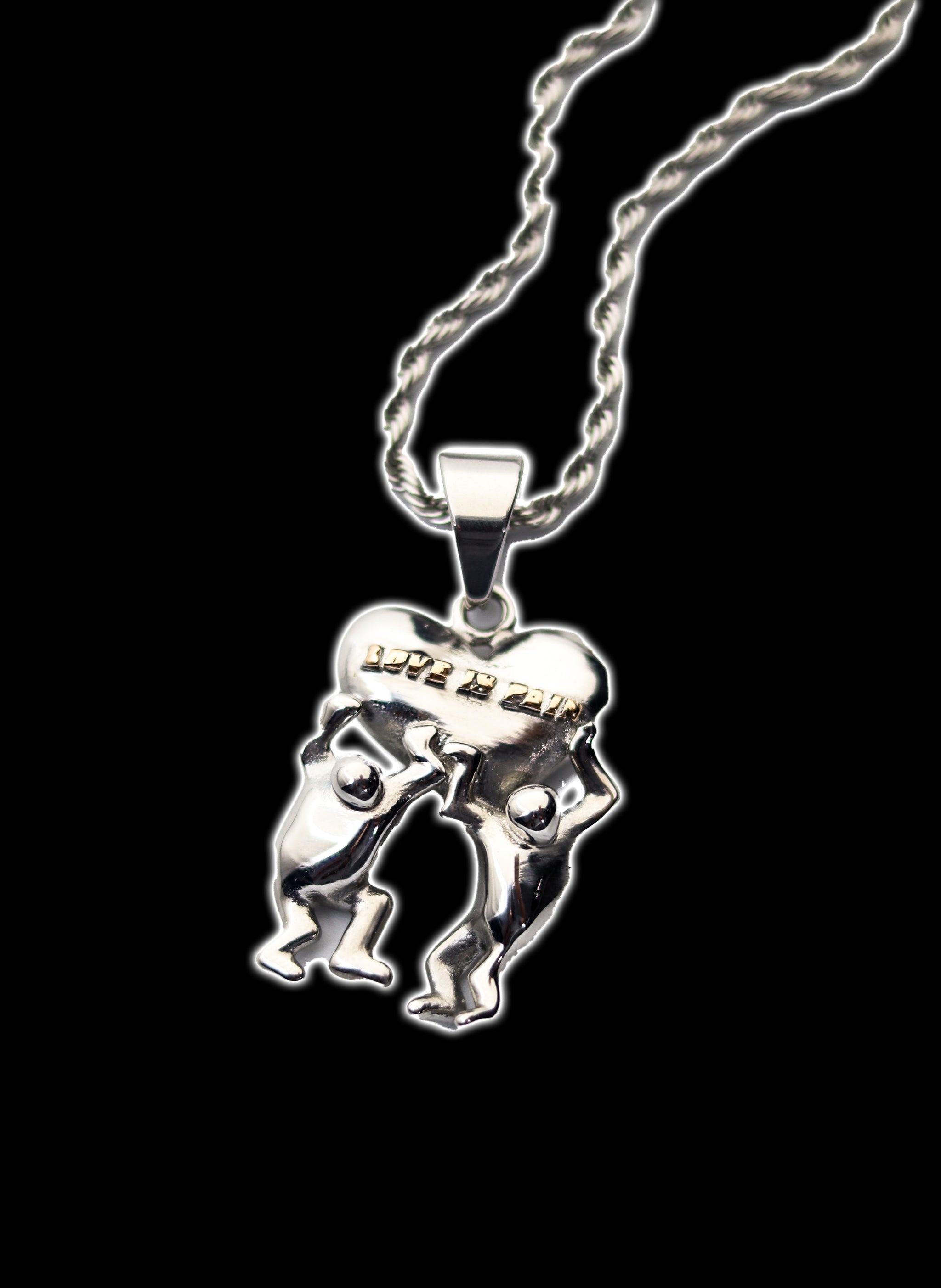 Silver Love is Pain Necklace - Fashion Jewelry by Yordy.