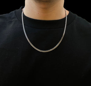Silver Curb Chain 3mm - Fashion Jewelry by Yordy.