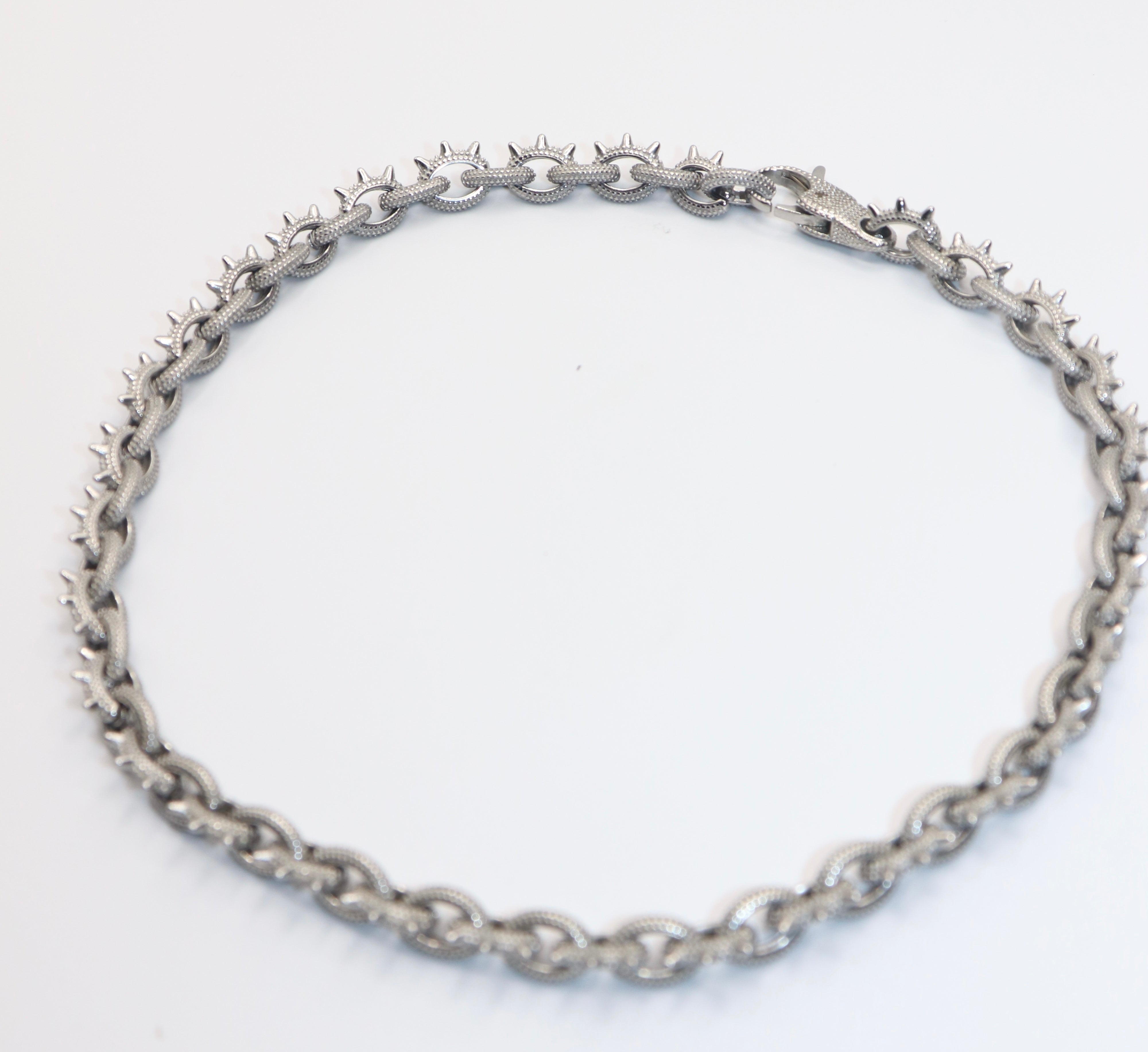 Silver Spikes Necklace – YORDY | Luxury Fashion Jewelry