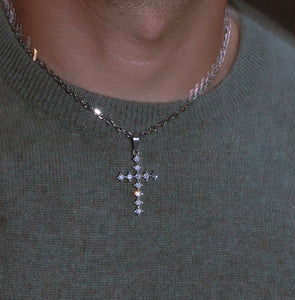 CZ Stones Cross Necklace - Fashion Jewelry by Yordy.