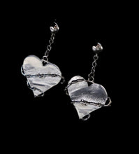 Load image into Gallery viewer, Silver Scarred Heart Earrings - Fashion Jewelry by Yordy.