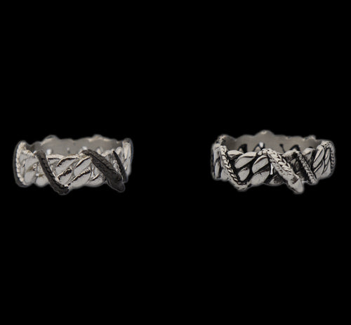 Silver Slime Curb Ring - Fashion Jewelry by Yordy.