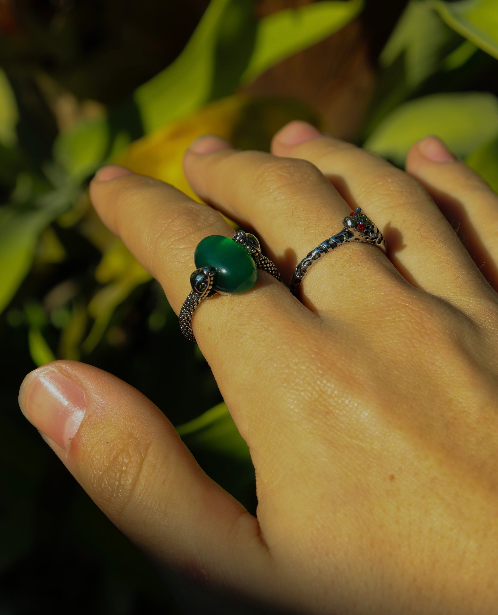 Silver Snake Bite Ring - Fashion Jewelry by Yordy.