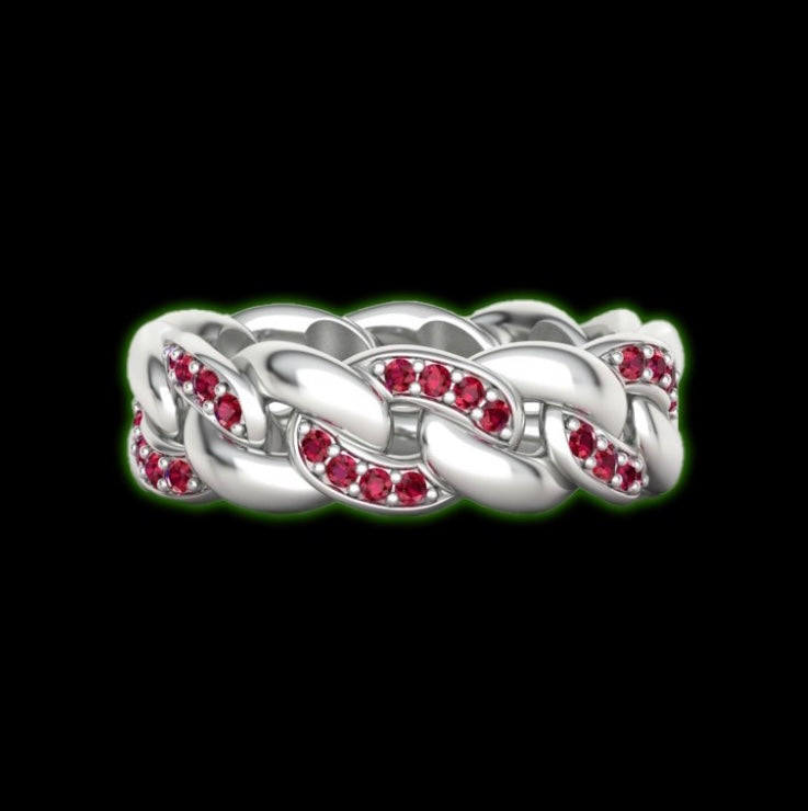 Red Stones Curb Ring - Fashion Jewelry by Yordy.