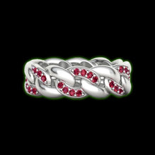 Load image into Gallery viewer, Red Stones Curb Ring - Fashion Jewelry by Yordy.