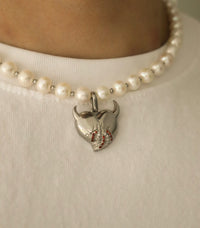 Evil Love Pearl Necklace - Fashion Jewelry by Yordy.