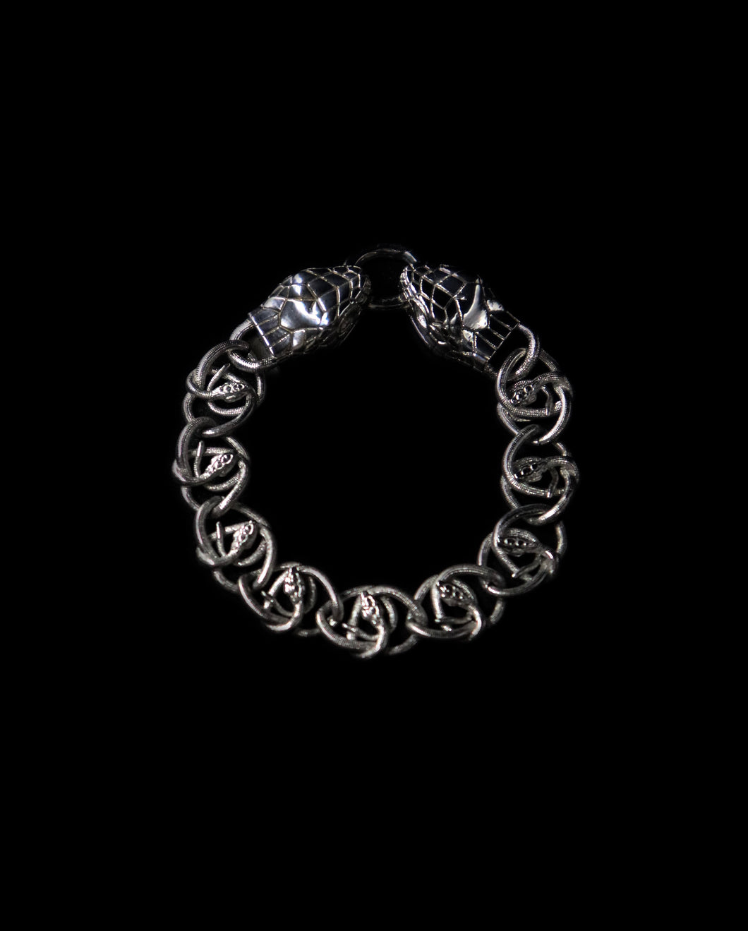 Silver Snake Head Bracelet - Fashion Jewelry by Yordy.