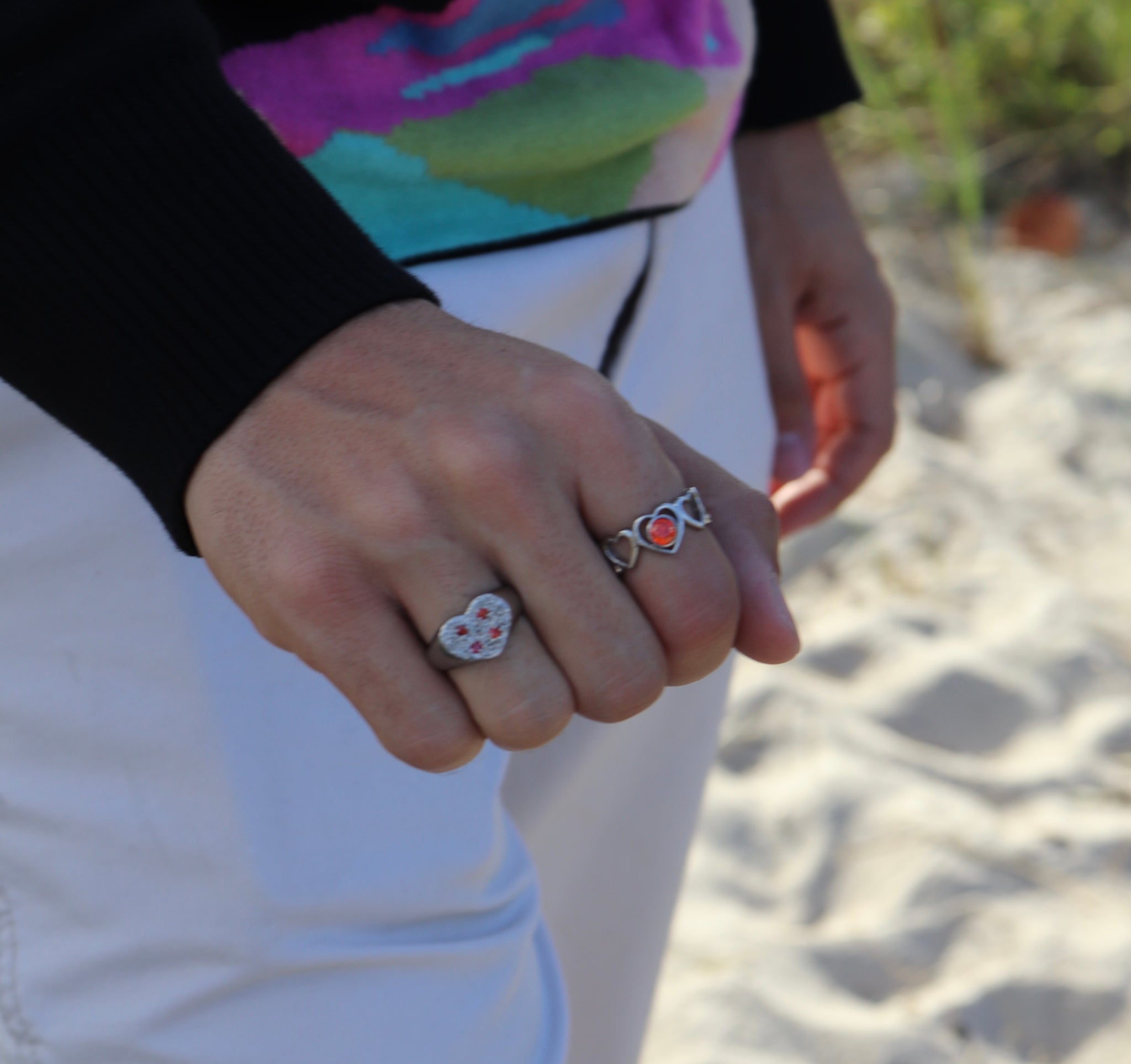 Silver Textured Heart Ring - Fashion Jewelry by Yordy.