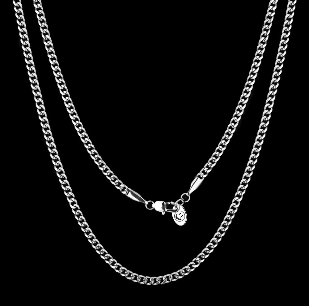 Silver Curb Chain 3mm - Fashion Jewelry by Yordy.